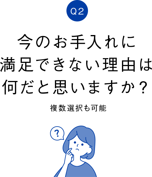 今のお手入れに満足できない理由は何だと思いますか？