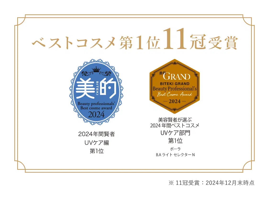 ベストコスメ第1位11冠受賞 ※11冠受賞：2024年12月末時点