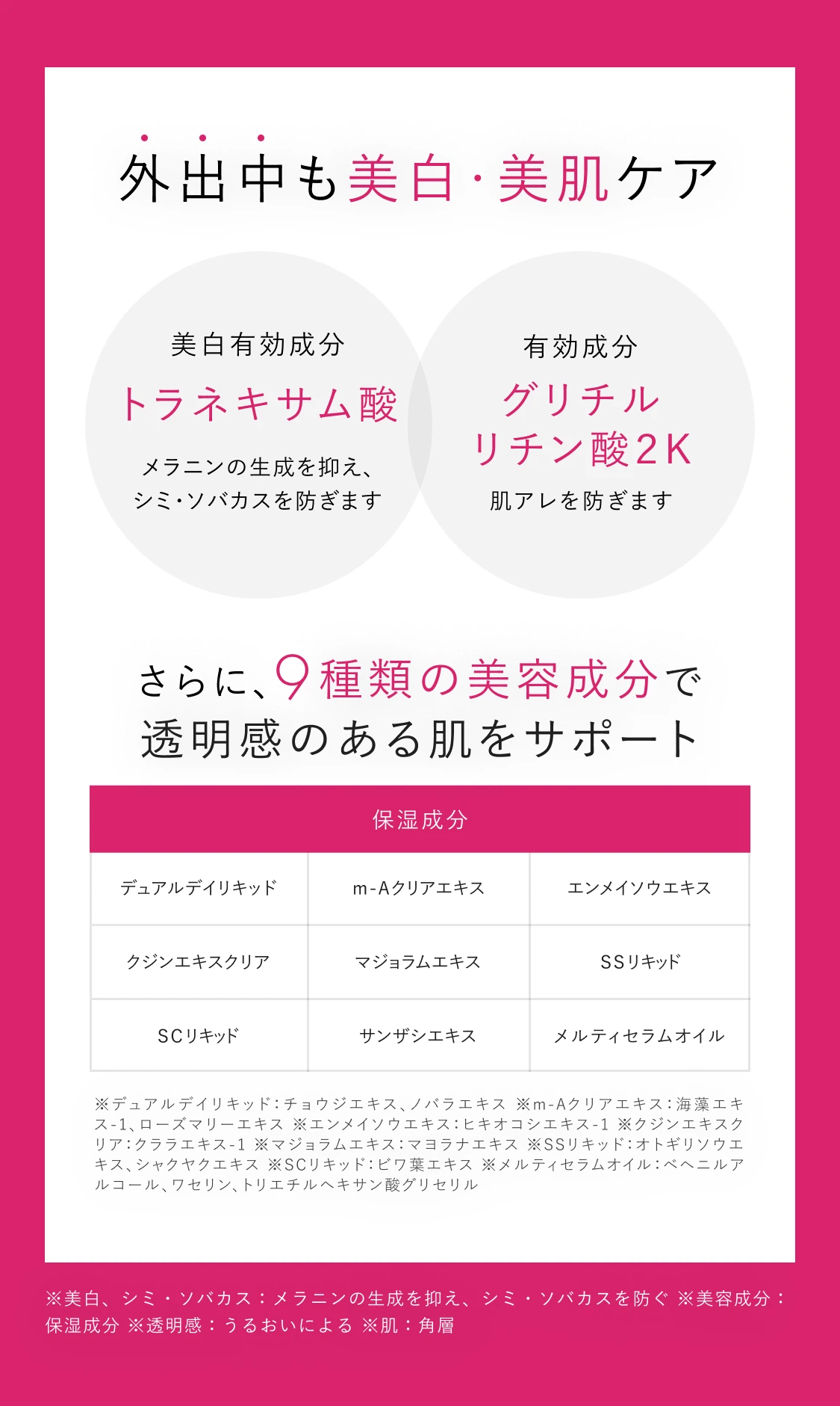 外出中も美白・美肌ケア