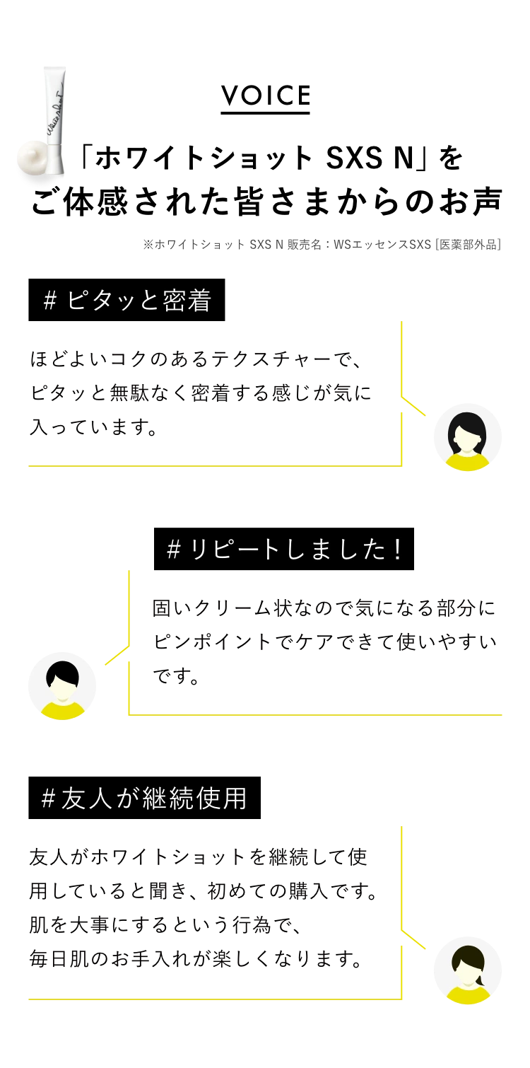 VOICE 「ホワイトショット SXS N」をご体感された皆さまからのお声