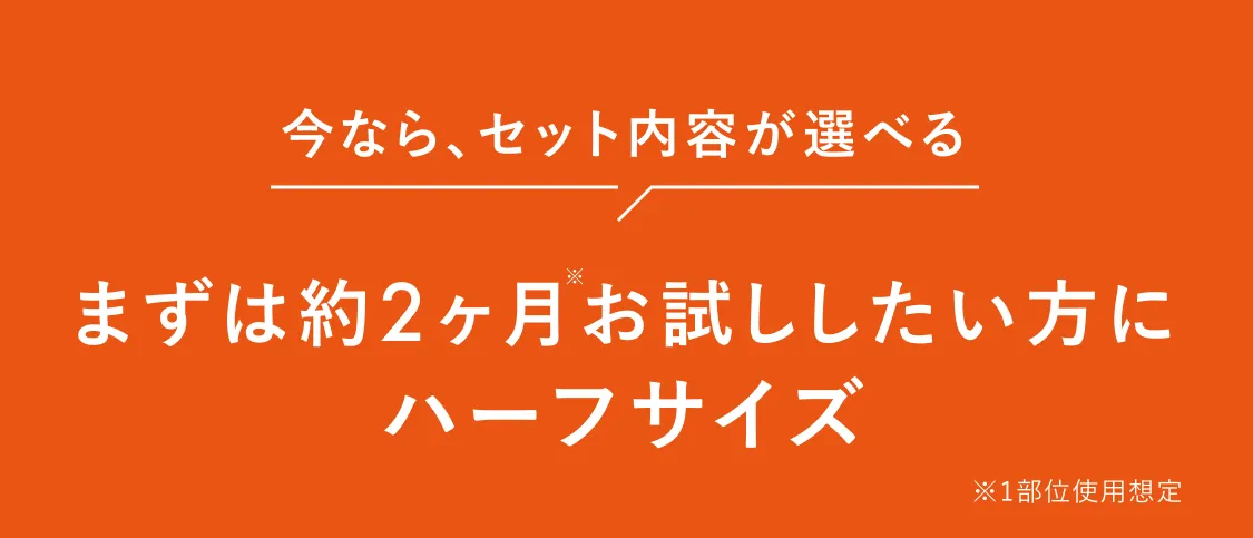 今なら、セット内容が選べるまずは２ヶ月お試ししたい方にハーフサイズ　リンクルショット デビューキット