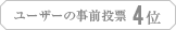 ユーザーの事前投票 4位