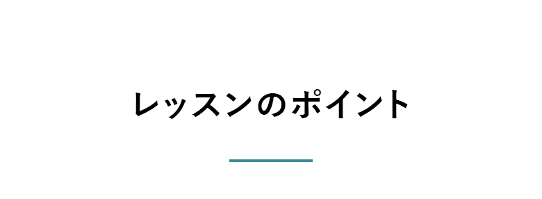 レッスンのポイント
