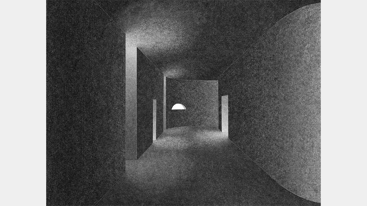 光と影の対比を示した白黒のイラスト