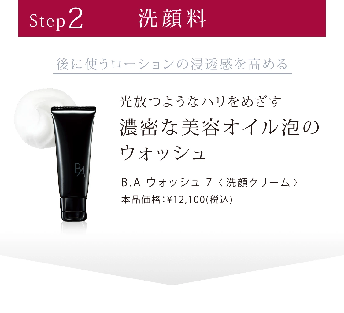 Step2: 洗顔料 「整える」 B.A ウォッシュ N （洗顔クリーム） 