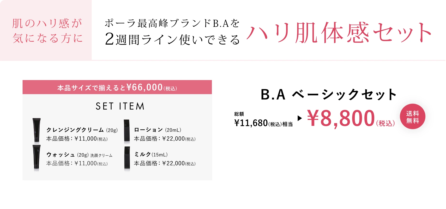 ポーラ最高峰ブランド「B.A」 2週間体感のライン使い スキンケア4点セット画像