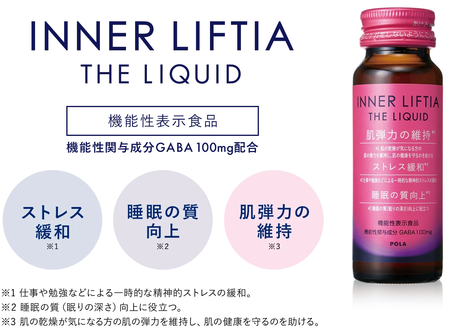 INNER LIFTIA THE LIQUID 機能性表示食品 機能性関与成分GABA100mg配合 ストレス緩和・睡眠の質向上・肌弾力の維持