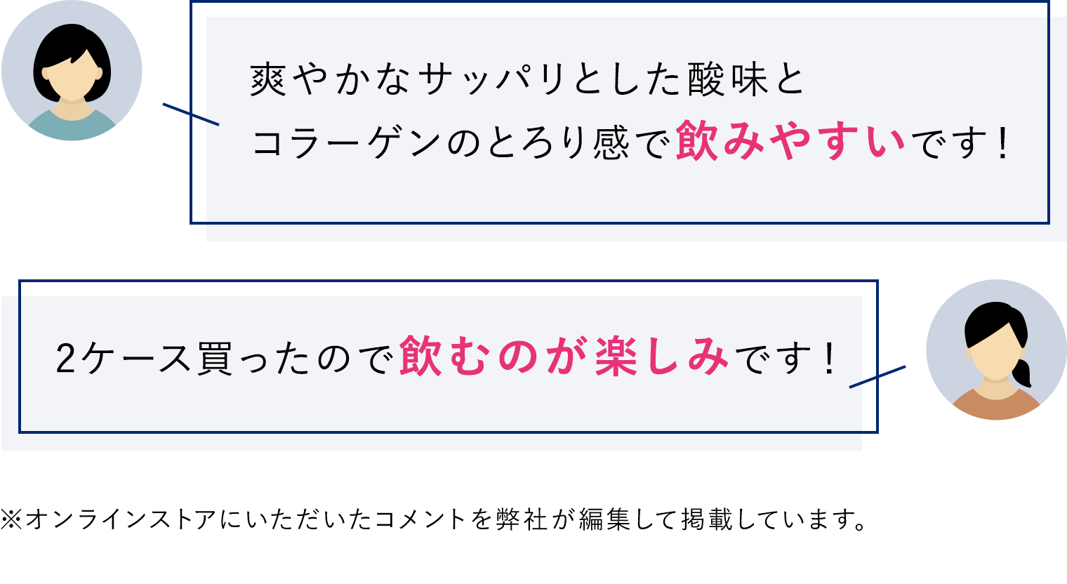 爽やかなサッパリとした酸味と コラーゲンのとろり感で飲みやすいです！ 2ケース買ったので飲むのが楽しみです！