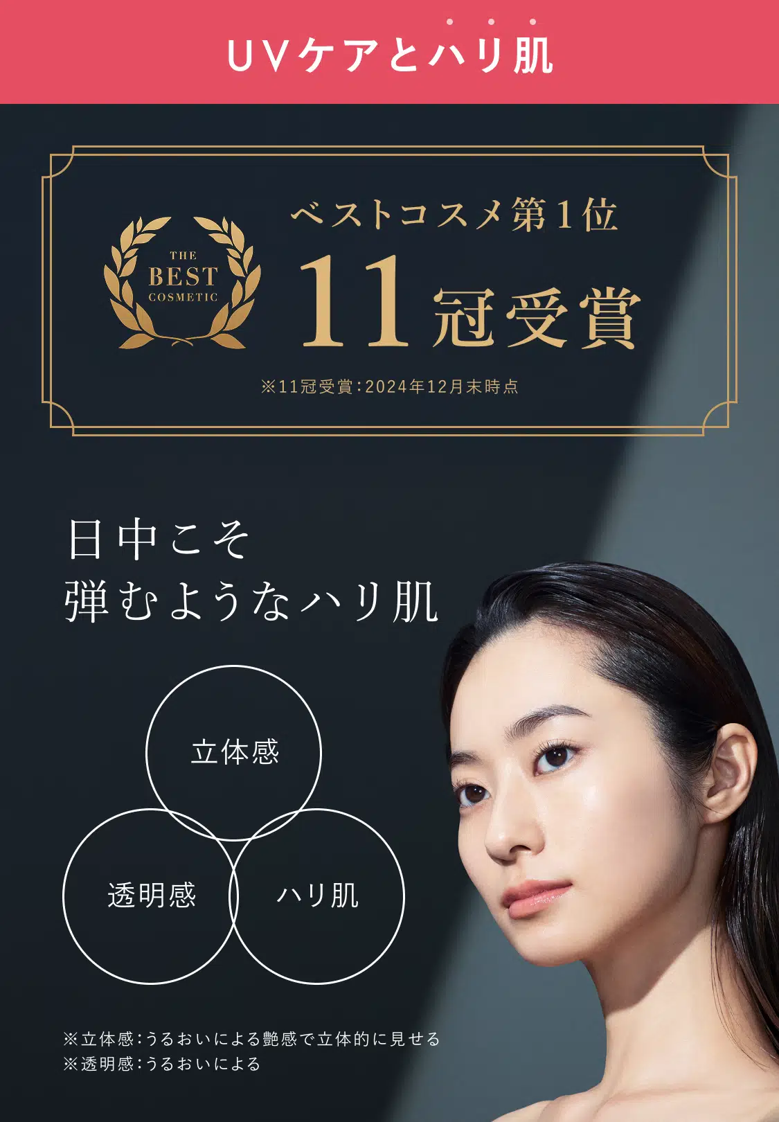 日ヤケ止め以外の機能も兼ね備えた大人のUVケア 美白 ハリ肌