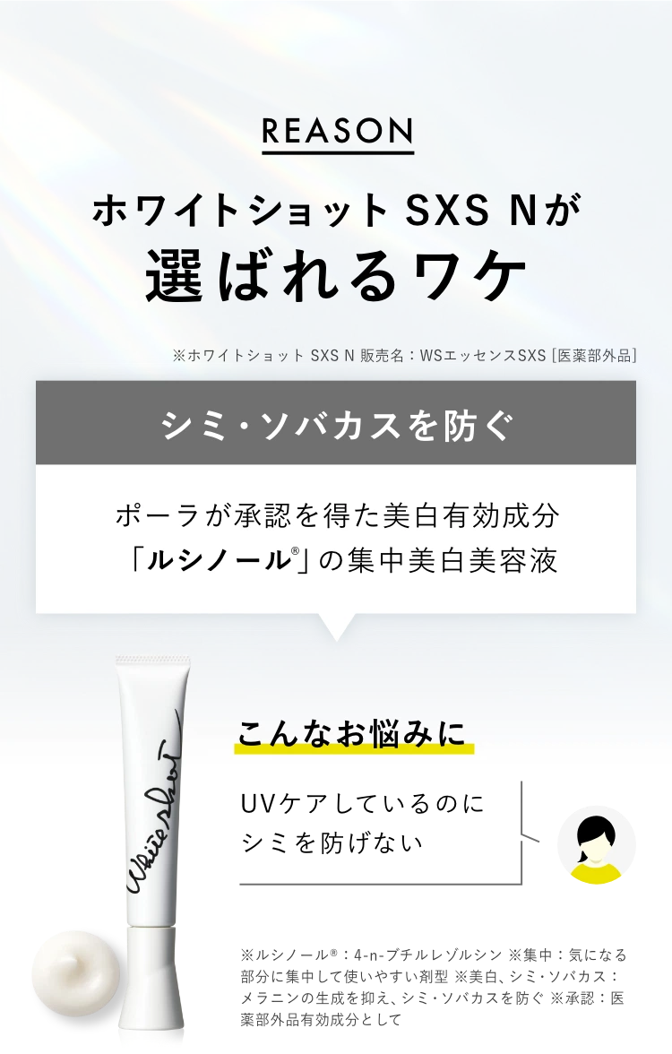 シミ・ソバカスを防ぐ集中美白美容液「ホワイトショット SXS N ...