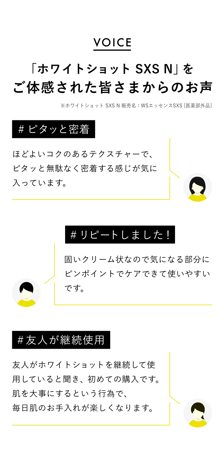 VOICE 「ホワイトショット SXS N」をご体感された皆さまからのお声