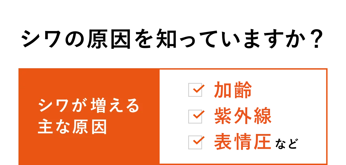シワの原因を知っていますか？」