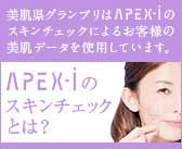 美肌県グランプリはAPEX−iのスキンチェックによるお客様の美肌データを使用しています。
APEX−iのスキンチェックとは？