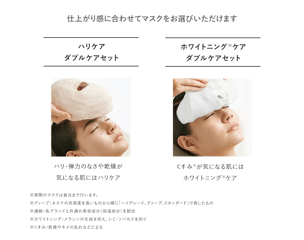 仕上がり感に合わせてマスクをお選びいただけます
